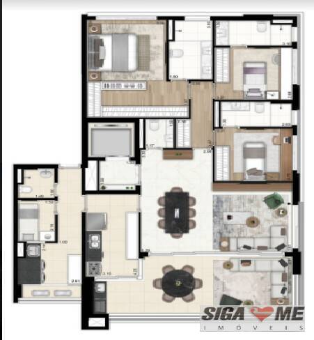 Apartamento à venda com 3 quartos, 156m² - Foto 6